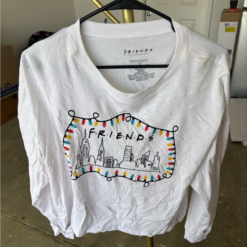 White Friends Graphic Long Sleeve Shirt
